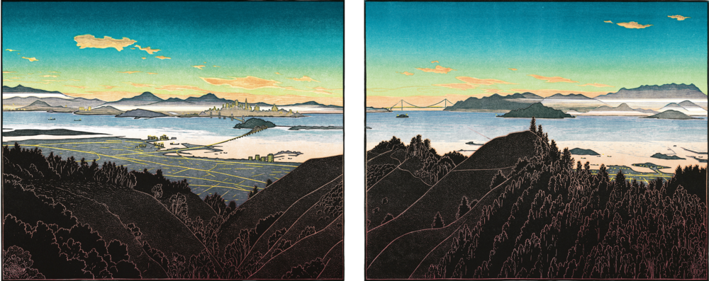 S.F. Bay Sunset from Grizzly Peak (Diptych) — Tom Killion